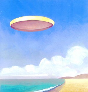 Frisbee on the Beach:  To Fris Is To Be, an original work of art by Kate Van der Wende    click to enlarge
