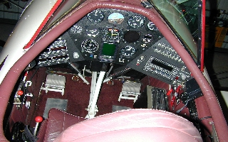 Waco biplane cockpit and instrument panel N250YM